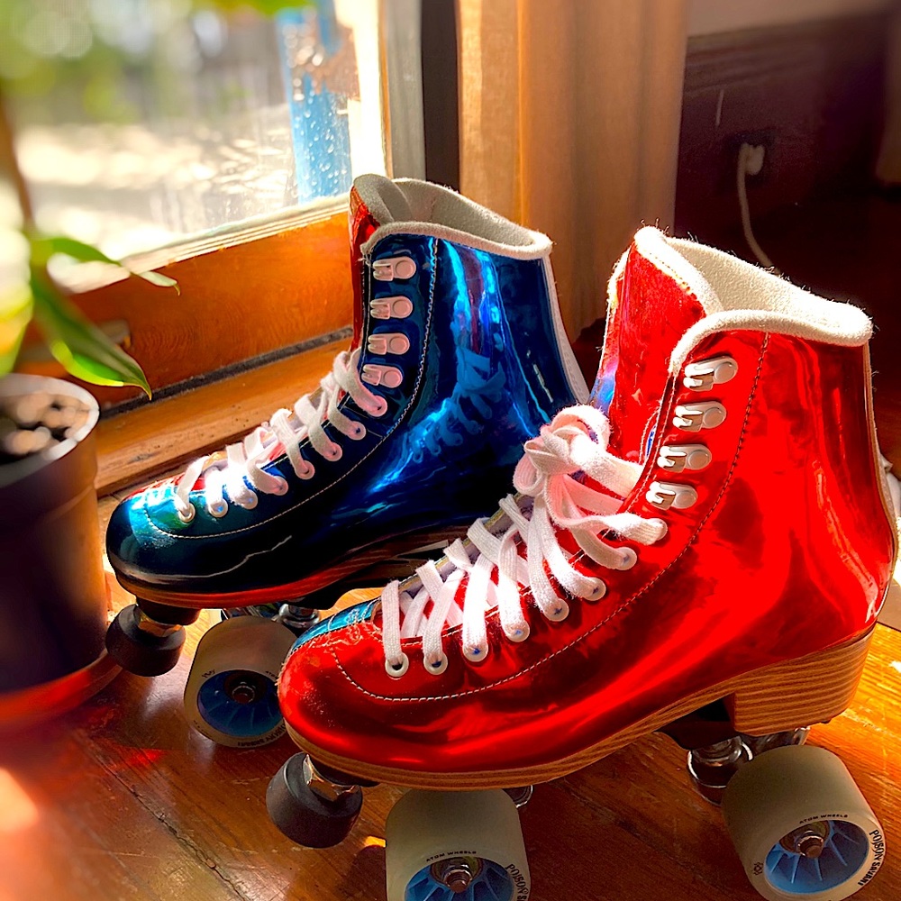 Jackson EVO red & blue roller skates size 7, fits regular shoe size 8-8.5.